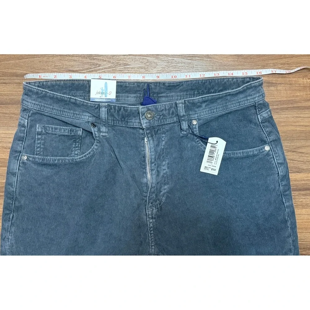 Johnnie-O Mens Wales Corduroy 5 Pocket Pants Charcoal Grey Straight Leg Sz 32x34
